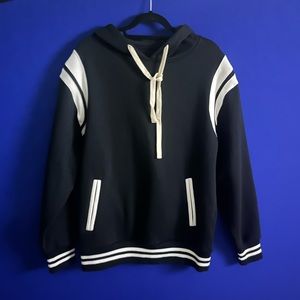 BASCOM PROJECT Los Angeles Men Hooded Pullover Black/Off White Size L